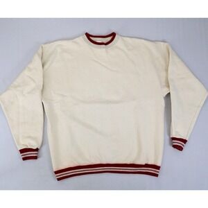 Vintage 90s Tultex Blank Adult Size M Oatmeal Sweatshirt‎ Crewneck Contrast Trim